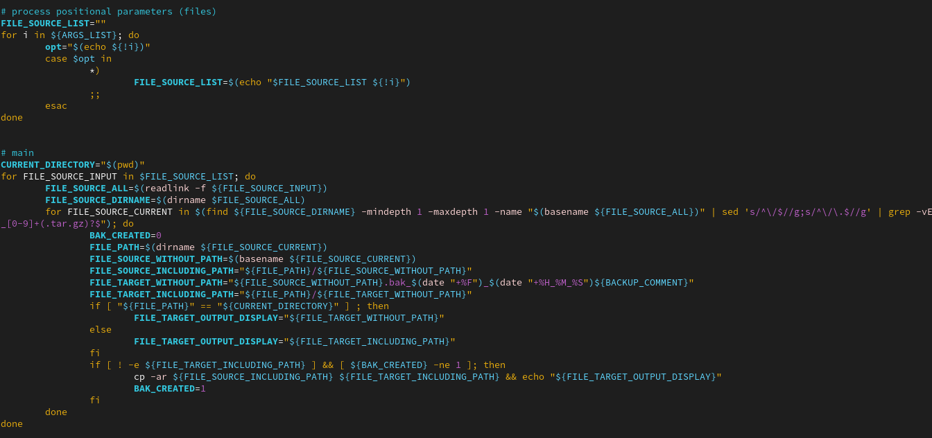bak - script for backups